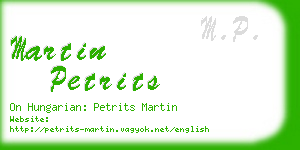 martin petrits business card